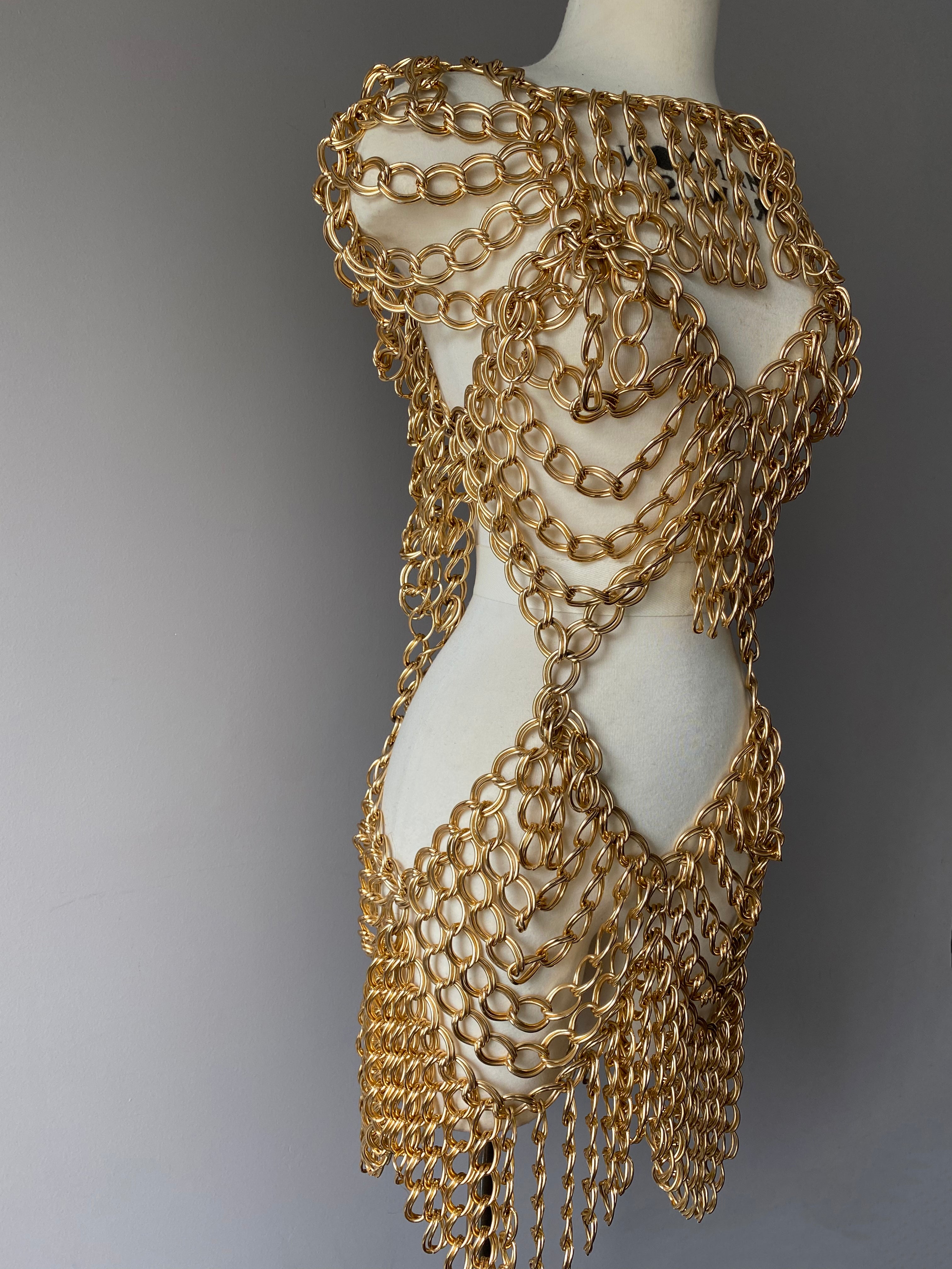 gold chain dress